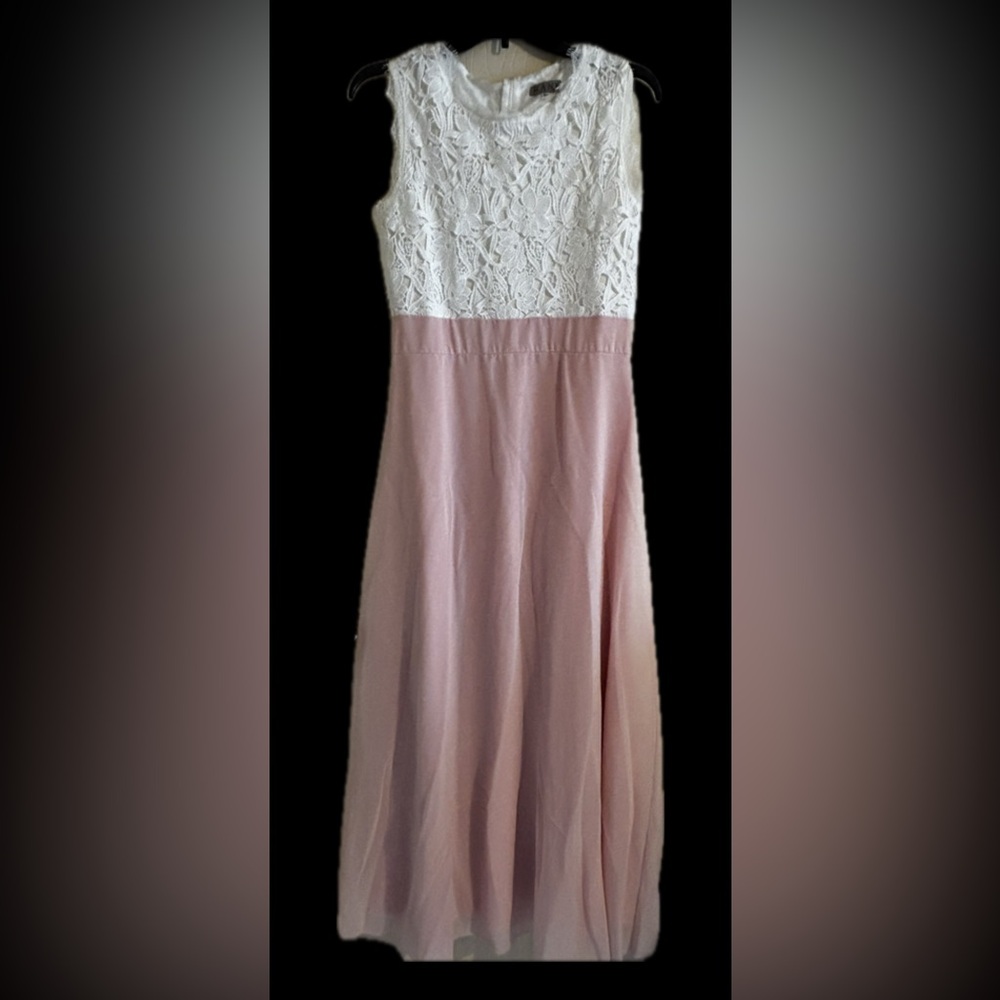 Rani Large Formal Dress White Lace and Light Pink